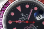 Rolex Submariner Rainbow Bezel Watch – Black Dial with Pink Markers, 40mm Stainless Steel Case - Image 5