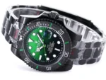 Rolex Submariner PARAKEET – Custom Black Carbon Fiber Bezel, Gradient Green Dial, 904L Steel - Image 5