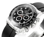 Rolex Daytona 4130 Black Dial Rubber Strap Men’s Chronograph Watch - Image 5