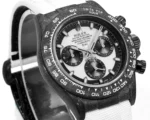 Rolex Daytona Carbon Fiber Custom Edition – Black with White Strap - Image 5