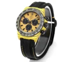 Rolex Daytona Carbon Fiber Night Glow Case Watch – Yellow with Black Strap - Image 5