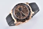 Rolex Daytona Watch with Black Rubber Strap and Brown Dial - Image 5