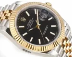 Rolex Datejust 41mm Black Dial Two-Tone Jubilee Bracelet – Super Clone Edition - Image 5