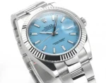 Rolex Datejust with 3235 Movement – Silver Stainless Steel, Ice Blue Dial, Fluted Bezel - Image 5