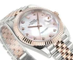 Rolex Datejust 41mm Watch – Two-Tone Stainless Steel and Rose Gold with Pink Dial and Diamond Markers - Image 6