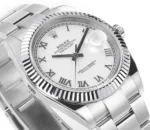 Rolex Datejust 41mm Silver Fluted Bezel White Dial Watch - Image 6