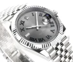 Rolex Datejust 41mm Watch – Silver with Grey Dial, Fluted Bezel - Image 6