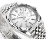 Rolex Datejust 41mm Silver Fluted Bezel Stainless Steel Watch - Image 6