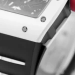 Richard Mille White Cerami White Ceramic Watch Black Strap - Image 6