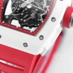 Richard Mille White Ceramic Red Strap Watch - Image 6