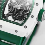 Richard Mille White Ceramic Green Strap Watch - Image 6