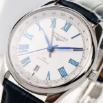 Longines Master GMT Watch Blue Leather Strap - Image 6