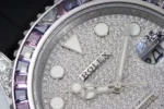 Rolex Yacht-Master 40mm Platinum Case Watch with Diamond & Amethyst Bezel and Black Rubber Strap - Image 6