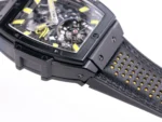 Hublot Masterpiece 906 Black & Yellow Skeleton Tourbillon Watch with Leather Strap - Image 6