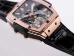 Hublot Masterpiece 906 Rose Gold/Platinum Plated Skeleton Tourbillon Watch with Black Leather Strap - Image 7