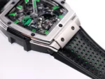 Hublot Masterpiece 906 Tourbillon Watch – Silver with Green Accents, Manual Wind Movement, Leather Strap - Image 3