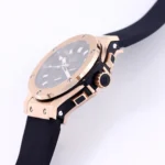 Hublot Big Bang 44mm Rose Gold Black Dial Rubber Strap Chronograph Watch - Image 6