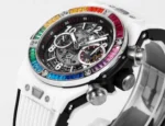 Hublot Big Bang Unico Rainbow Ceramic Watch – White with Multicolor Bezel, Automatic Chronograph, 45mm - Image 6