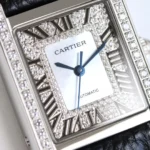 Cartier Tank MK3 Automatic Watch Black Leather - Image 7