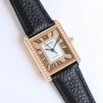 Cartier Tank MK3 Automatic Watch Rose Gold Black Leather - Image 7