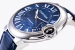 Cartier Ballon Bleu 42mm Blue Leather Watch - Image 6