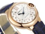Cartier Ballon Bleu WJBB0080 Rose Gold Blue Leather - Image 7