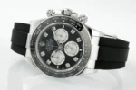 Rolex Daytona – Black Dial, Stainless Steel Case, Rubber Strap Chronograph Watch - Image 6