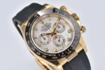Rolex Daytona Clean Factory 116518 Gold Engraved Natural Cloud Mother-of-Pearl Dial Daytona Watch with Black Rubber Strap - Image 6