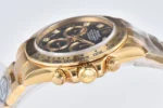 Rolex Daytona Watch – Black Enamel Dial with Moissanite Stones - Image 6