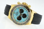 Rolex Daytona Watch – Gold Case, Tiffany Blue Dial, Chronograph Style - Image 6