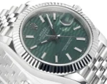 Rolex Datejust 41mm Green Dial Stainless Steel Oyster Bracelet Watch - Image 6