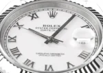 Rolex Datejust 41mm Silver Fluted Bezel White Dial Watch - Image 7