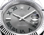 Rolex Datejust 41mm Watch – Silver with Grey Dial, Fluted Bezel - Image 7