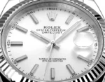 Rolex Datejust 41mm Silver Fluted Bezel Stainless Steel Watch - Image 7