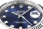 Rolex Datejust 41mm Watch – Silver with Blue Dial and Diamond Markers - Image 7