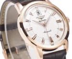 Longines Conquest Cyclops Rose Gold Brown Leather - Image 7