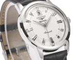 Longines Conquest Cyclops White Dial Black Leather - Image 7