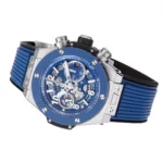 Hublot Big Bang Watch – Blue Chronograph with Skeleton Dial, Automatic Movement, Titanium Case - Image 7