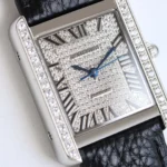Cartier Tank MK3 Automatic Watch Black Leather - Image 3