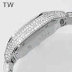 Cartier Santos Full Diamond Silver Watch (2) - Image 7