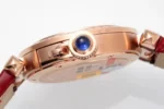 Cartier Pasha de Cartier Ladies Watch Rose Gold Red Leather Strap - Image 7