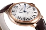 Cartier Ballon Bleu 42mm Rose Gold Brown Leather - Image 7