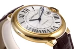 Cartier Ballon Bleu 42mm Gold Automatic Brown Leather - Image 6
