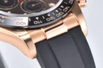 Rolex Daytona Watch with Black Rubber Strap and Brown Dial - Image 7