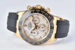 Rolex Daytona Clean Factory 116518 Gold Engraved Natural Cloud Mother-of-Pearl Dial Daytona Watch with Black Rubber Strap - Image 7