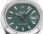 Rolex Datejust 41mm Green Dial Stainless Steel Oyster Bracelet Watch - Image 7