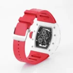 Richard Mille White Ceramic Red Strap Watch - Image 8