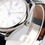 Longines Master GMT Watch Blue Leather Strap - Image 8
