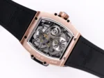 Hublot Masterpiece 906 Rose Gold/Platinum Plated Skeleton Tourbillon Watch with Black Leather Strap - Image 3