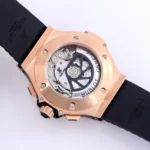 Hublot Big Bang 44mm Rose Gold Black Dial Rubber Strap Chronograph Watch - Image 8
